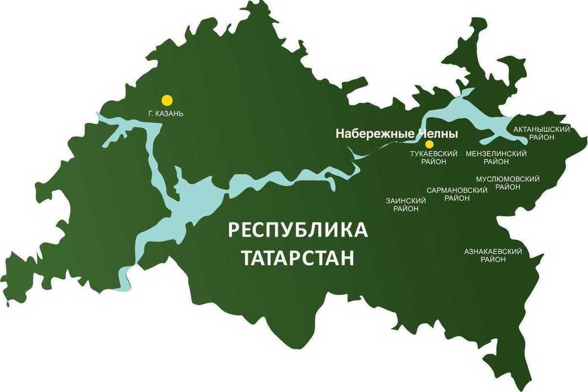 Границы Татарстана на карте