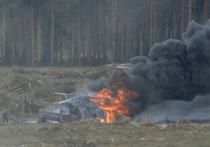 На авиашоу под Рязанью разбился военный вертолет, один пилот погиб