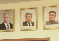 В хабаровской школе рядом с Путиным повесили портрет Ким Чен Ира