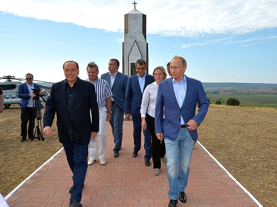 Путин встретился с Берлускони у горы Гасфорта