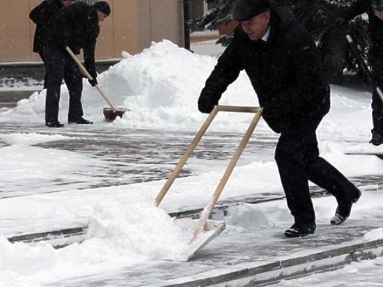 Дмитрий Бердников отправил чиновников расчищать снег в сквере 