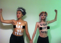 Активистки движения Femen атаковали Верховную Раду Украины в тот момент, когда ее депутаты рассматривали поправку в Трудовой кодекс страны о запрете дискриминации по расовому, религиозному и половому признакам или сексуальной ориентации