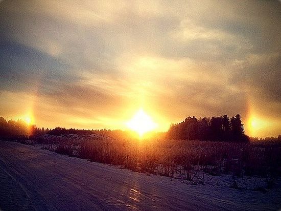 Над Новокузнецком взошло сразу три солнца