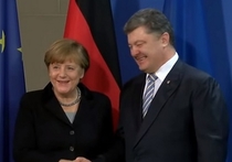Переговоры канцлера Германии Ангелы Меркель и президента Украины Петра Порошенко стартовали в Берлине