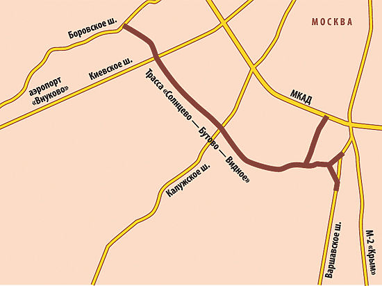 Схема дублера боровского шоссе на карте москвы