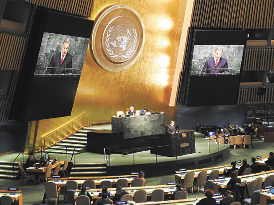 Владимир Пучков во время выступления на 71-й сессии Генеральной Ассамблеи ООН предложил построить глобальную сеть взаимопомощи в гуманитарных операциях