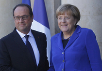Канцлер Германии и президент Франции после двусторонних переговоров заявили, что Россию ждет еще год санкций