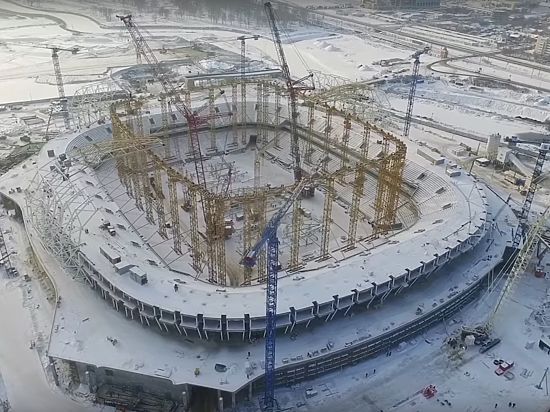 Строительство объекта в мундиалю-2018 продолжалось и в праздничные дни, и в сильные морозы