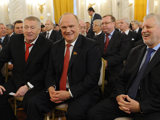 Власти по-прежнему доверяют Жириновскому, Зюганову и Миронову