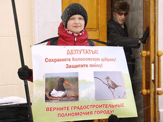 Защитники Волжской поймы провели пикет в нижегородском кремле