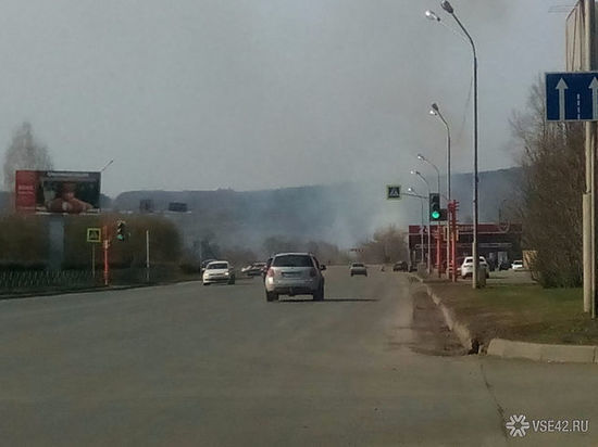 В районе Красного озера в Кемерове загорелась трава 