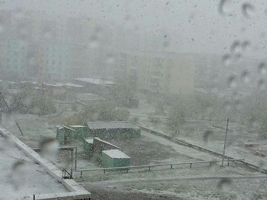 В середине мая в столице Кузбасса выпал снег 