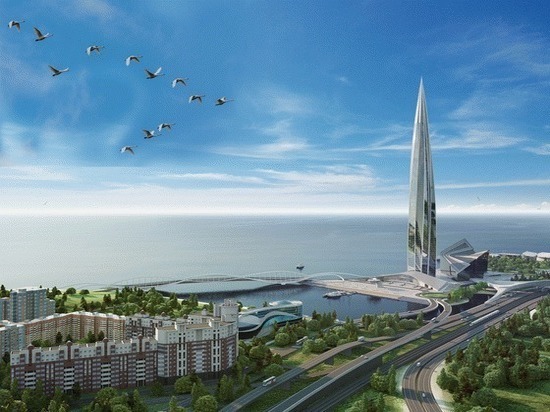 Строящийся небоскреб «Лахта-центра» стал самым высоким зданием в Петербурге — он «перерос» 326-метровую телебашню