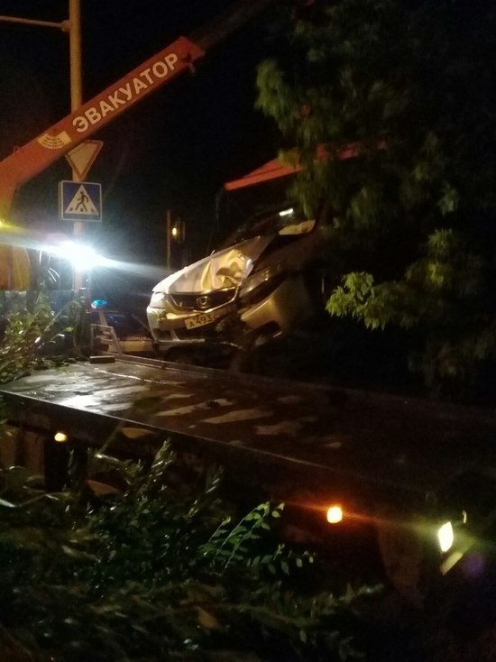 В Барнауле пьяный водитель протаранил дерево, уходя от погони 