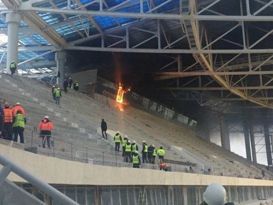 На стройке «Стадиона Нижний Новгород» произошел пожар