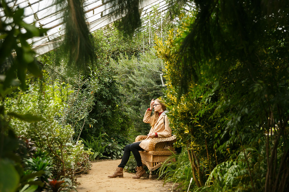 Фото в ботаническом саду девушки