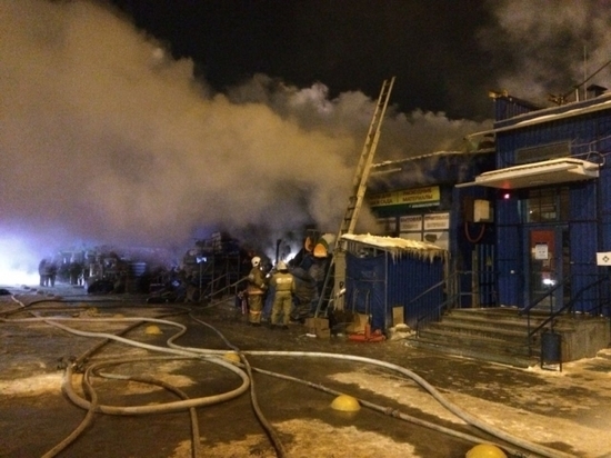 Площадь пожара на Новомосковском рынке в Екатеринбурге составила 650 квадратных метров