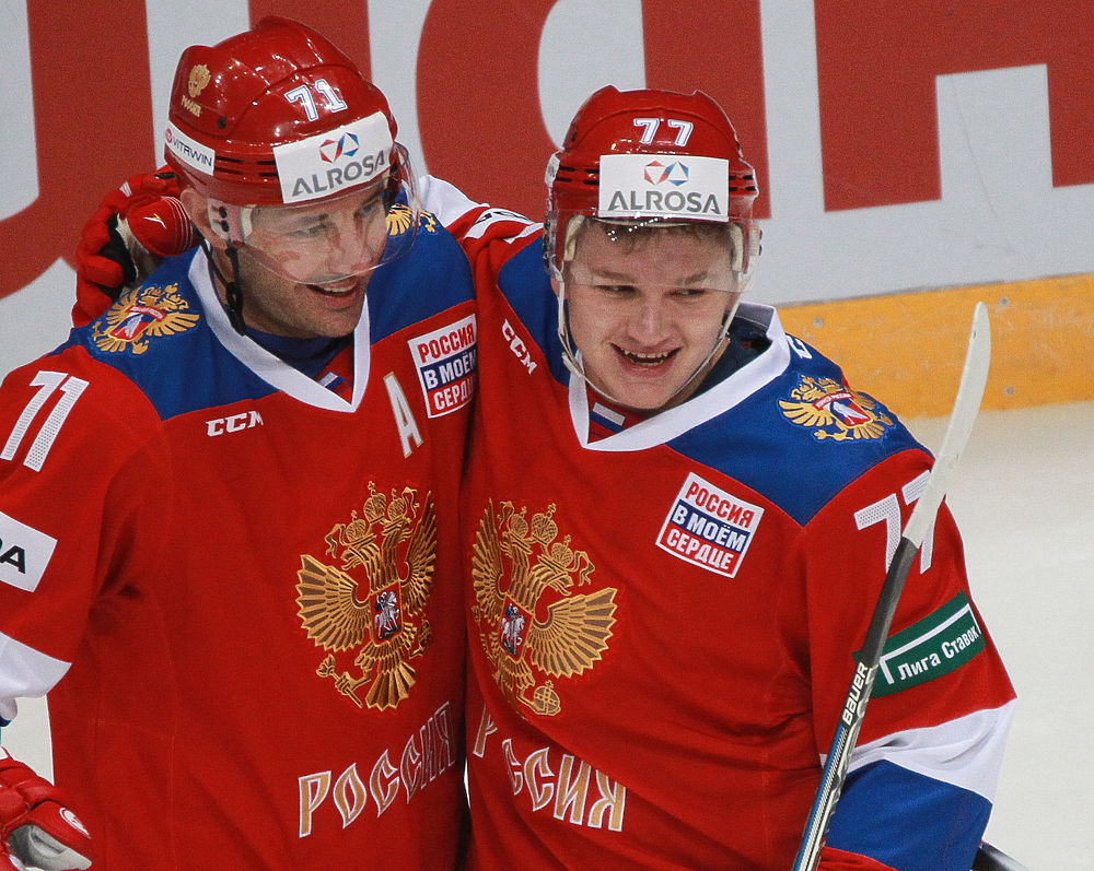 Хоккейная сборная России обыграла Белоруссию в Москве перед Олимпиадой: фоторепортаж