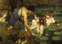 Феминистки покусились на картину «Гилей и нимфы», где одетый юноша заигрывает с семью раздетыми купальщицами