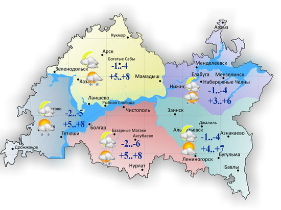 Мокрый снег ожидается в Татарстане 13 апреля