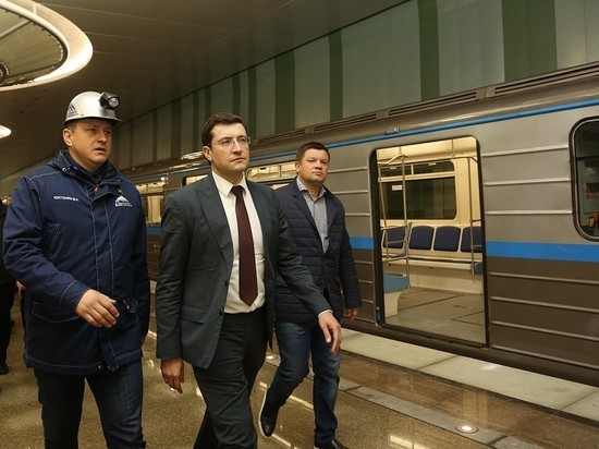 Глава Нижегородской области протестировал первый поезд на станции метро «Стрелка»