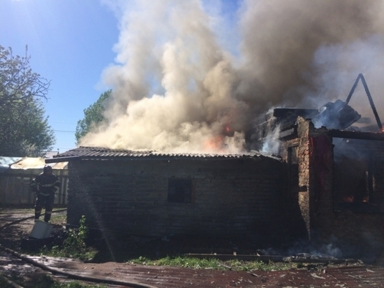 Пожарные потушили дом близ Новомосковска