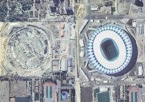 За строительством стадионов к ЧМ-2018 специалисты наблюдали прямо с орбиты