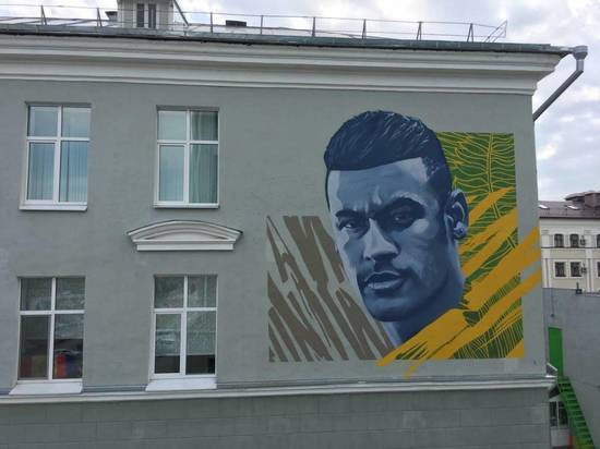 ЧМ-2018 в Казани: граффити-портрет Неймара появился на улице Лево-Булачной