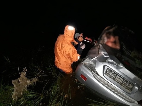 В Татарстане пьяные приятели на машине слетели с моста в реку и едва не утонули