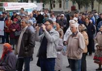 Митингующие были против пенсионной реформы и за прямые выборы глав городов и районов