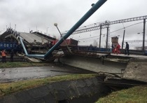 Появилось видео обрушения моста на главный путь Транссиба