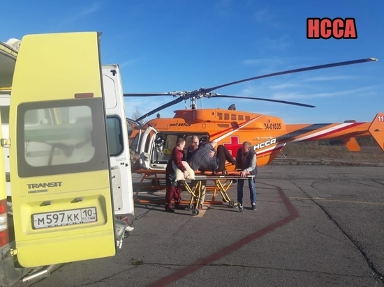 Мужчину с инфарктом доставили на вертолёте из Костомукши в Петрозаводск