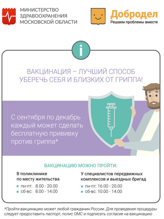 В Серпухове работает мобильный прививочный пункт