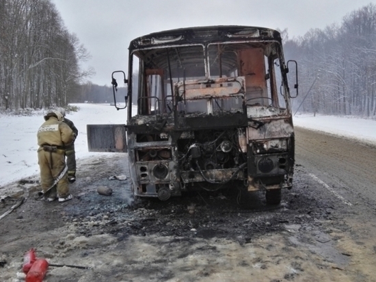 Производитель прокомментировал возгорание автобуса «ПАЗ» в Тульской области