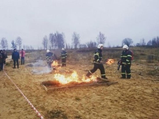 В Лихославльском районе прошли учения по пожарной безопасности