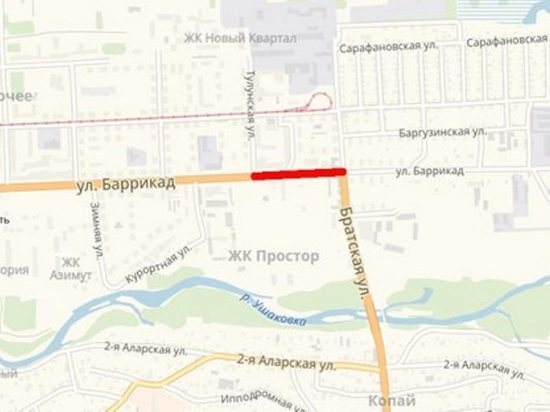 Частично ограничат движение транспорта на улице Баррикад в Иркутске