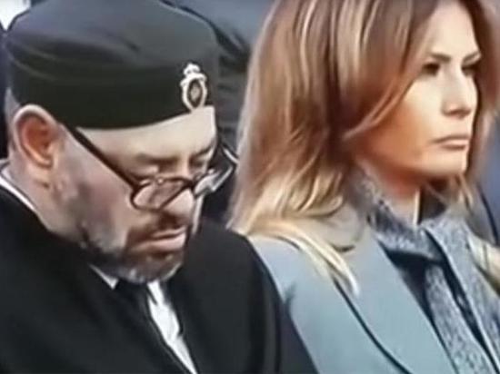 Опубликовано видео с заснувшим рядом с Меланьей Трамп королём Марокко
