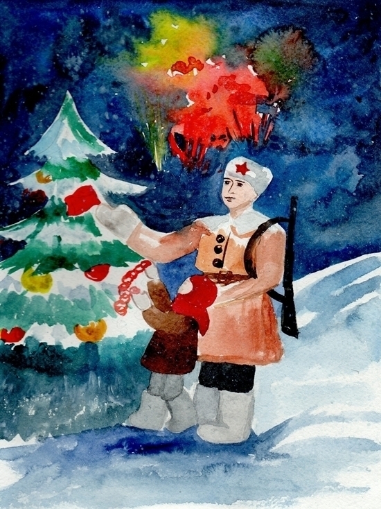 Рисунок девочки из Гвардейского украсит новогоднюю открытку