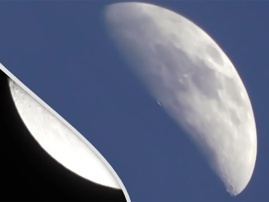 Опубликовано видео «покосившейся Луны», заинтересовавшей конспирологов