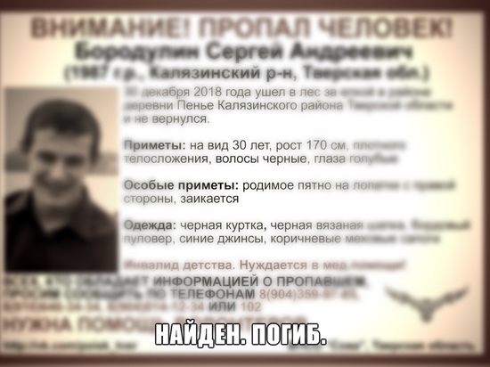 В Тверской области мужчина, который ушел за елкой перед Новым годом, погиб