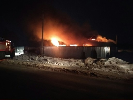 Ночью в Ряжске Рязанской области сгорел автосервис