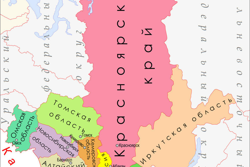 Карта регионов сибири