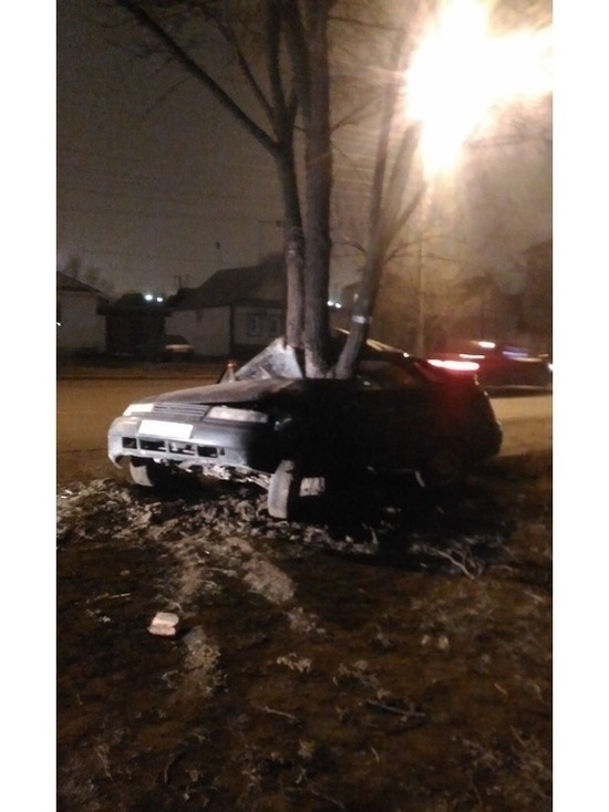 В Астрахани дерево искорежило автомобиль после ДТП