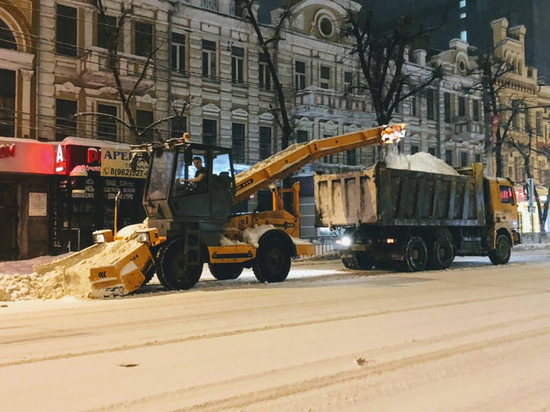За ночь в Воронеже вывезено 770 самосвалов снега