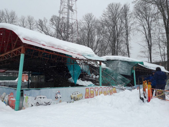 В Лопатинском саду в Смоленске рухнула крыша аттракциона