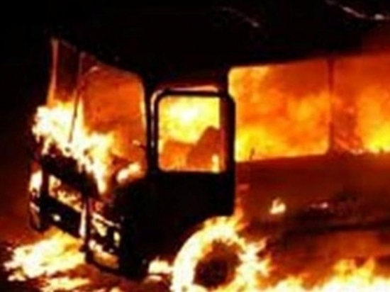 В Михайловке в огненный шар превратился автобус: никто не пострадал