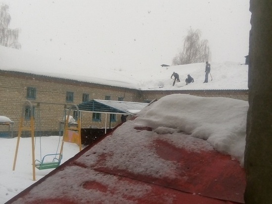 В Орловской области школьников послали на крышу чистить снег