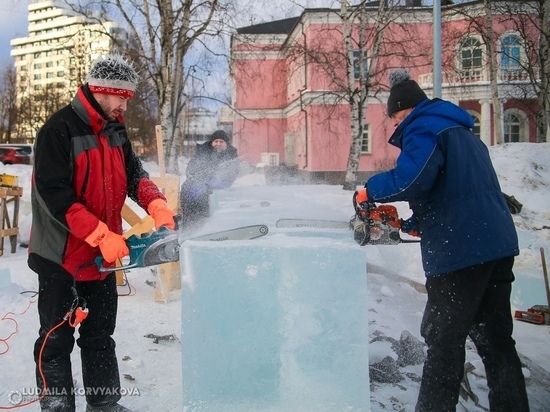 Погода тёплая, снег мокрый: как работают скульпторы на «Гиперборее-2019»
