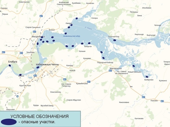 В МЧС Татарстана составили актуальную карту для зимних рыбаков