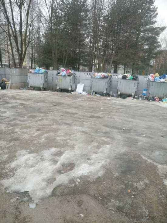 Воры в Малоярославце пытались вывезти мусорный бак на санках